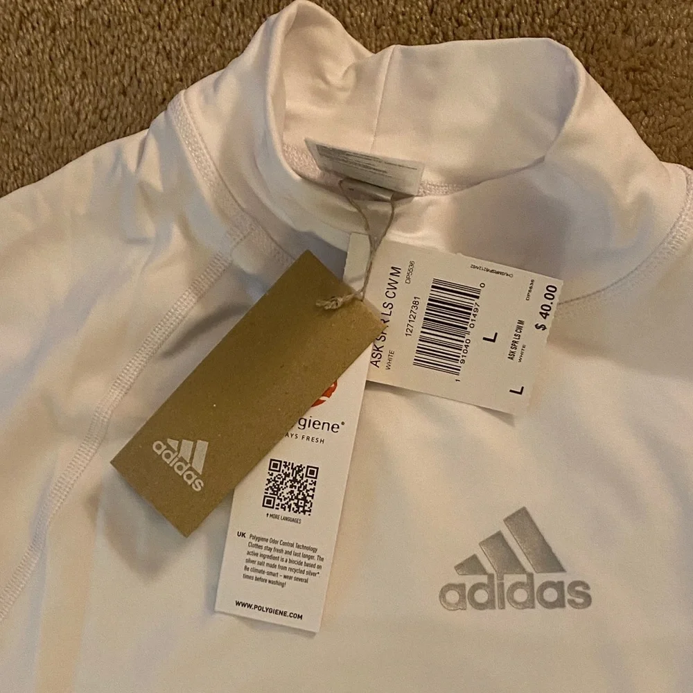 Adidas White Performance Long Sleeve Top - Picture 2 of 3